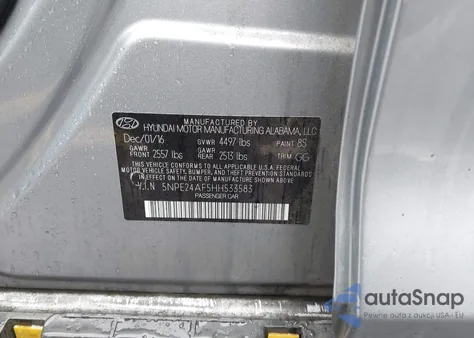 2017 Hyundai Sonata из США, поврежденный, VIN 5NPE24AF5HH533583